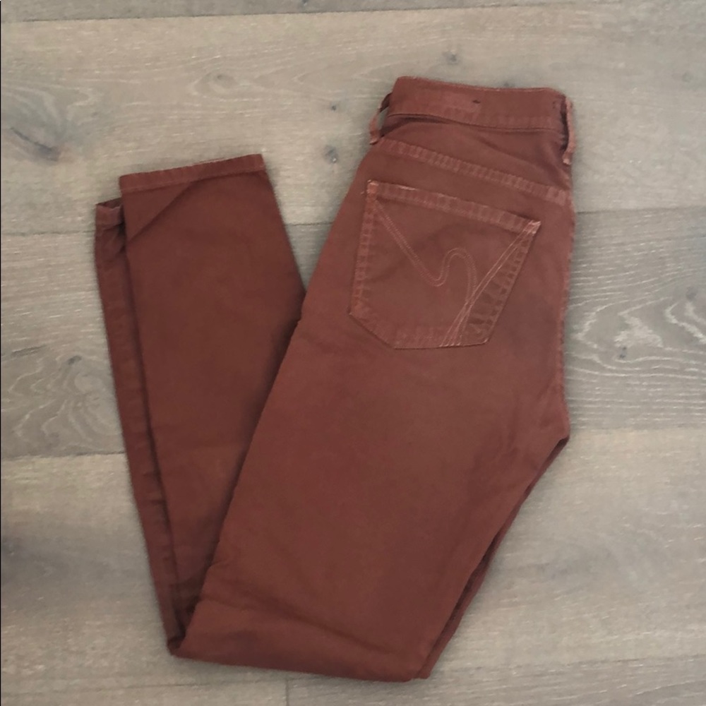 Citizens of Humanity rust-colored skinny pants